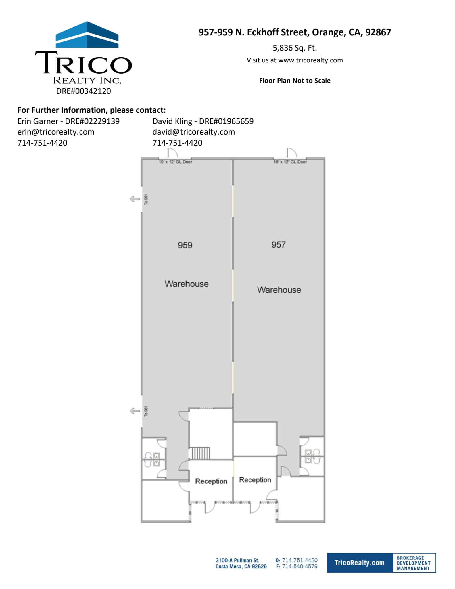 955-969 N Eckhoff St, Orange, CA à louer Plan d’étage– Image 1 sur 1