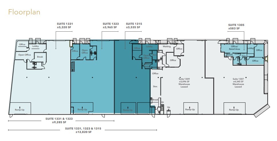 1305-1331 Rollins Rd, Burlingame, CA à louer Plan d’étage– Image 1 sur 4
