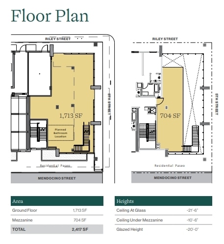 420 Mendocino Ave, Santa Rosa, CA à louer Plan d’étage– Image 1 sur 1