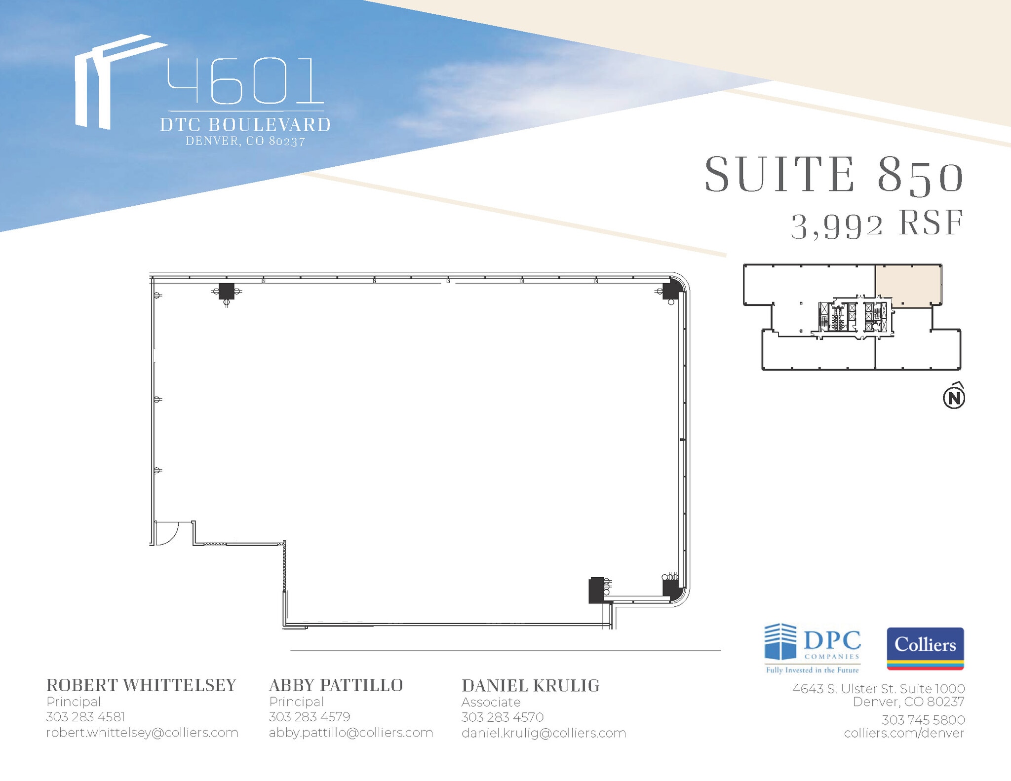 4601 Dtc Blvd, Denver, CO à louer Plan d’étage– Image 1 sur 2