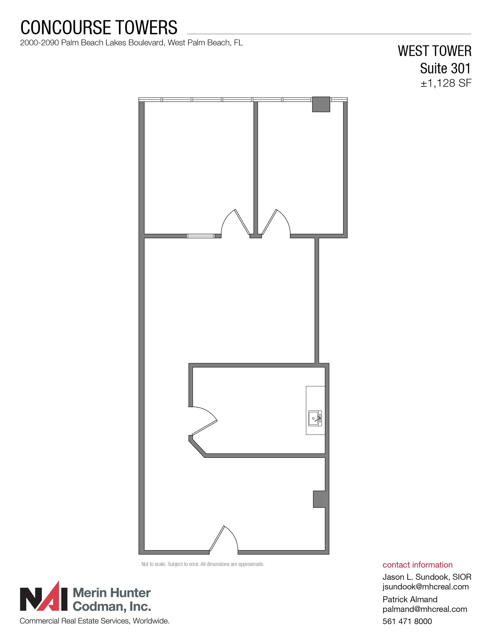 2090 Palm Beach Lakes Blvd, West Palm Beach, FL à louer Plan d’étage– Image 1 sur 2