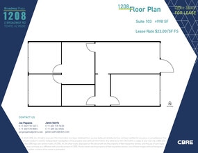 1232 E Broadway Rd, Tempe, AZ à louer Plan d’étage– Image 1 sur 1