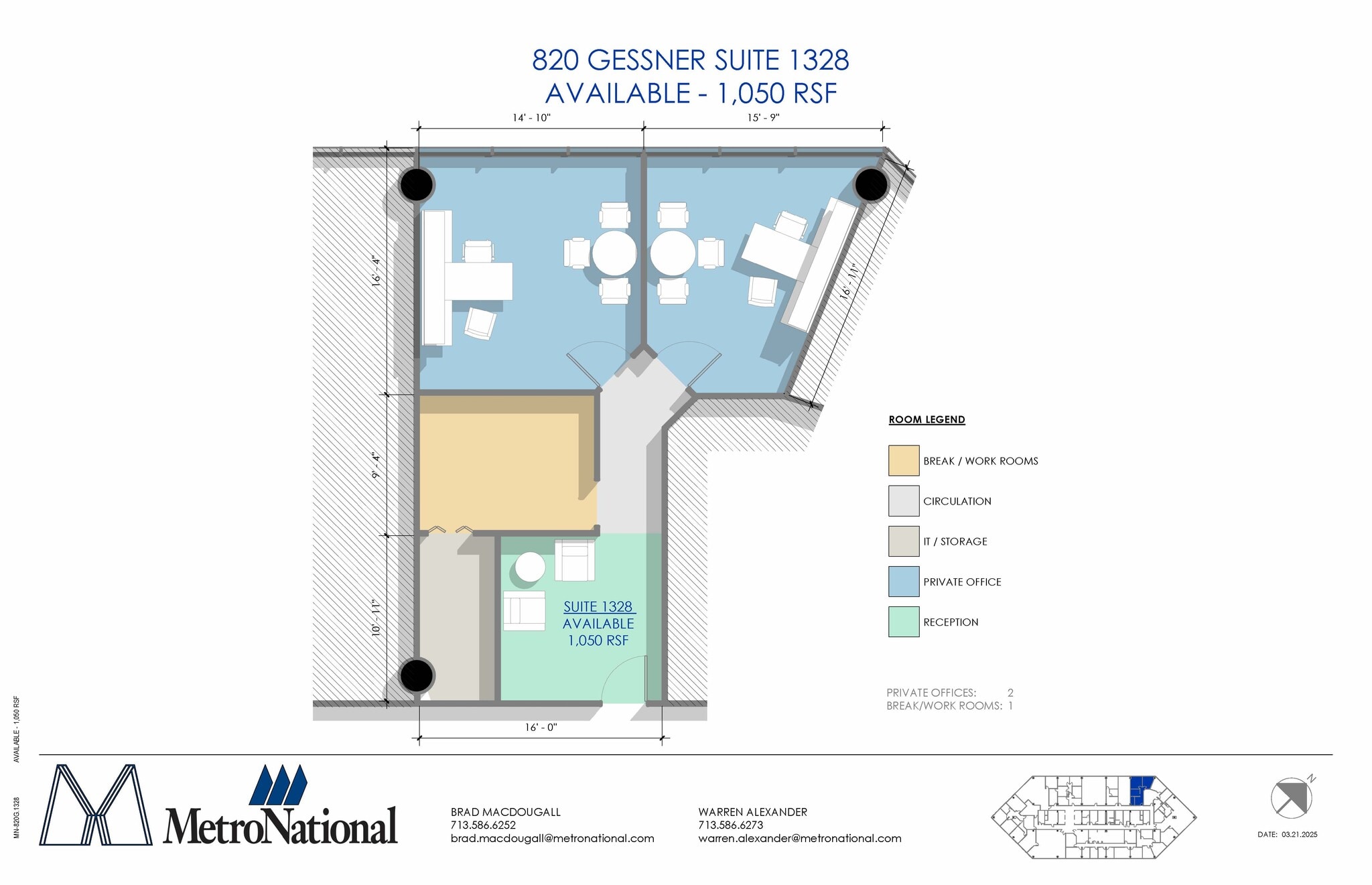 820 Gessner Rd, Houston, TX à louer Plan d’étage– Image 1 sur 1