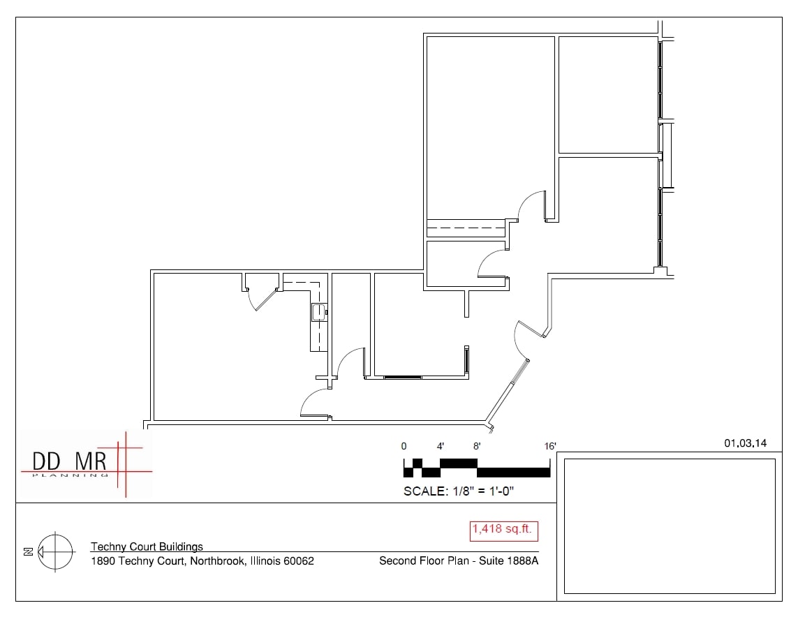 1828-1892 Techny Ct, Northbrook, IL à louer Plan d’étage– Image 1 sur 5