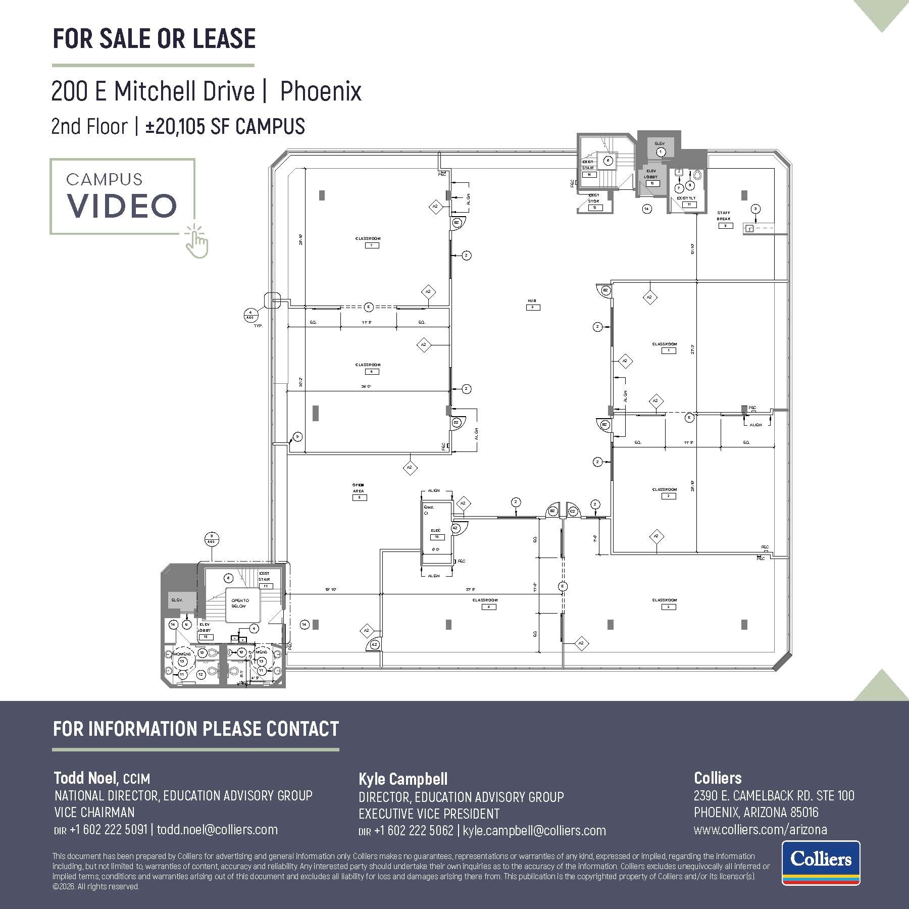 200 E Mitchell Dr, Phoenix, AZ à vendre Plan d’étage– Image 1 sur 2