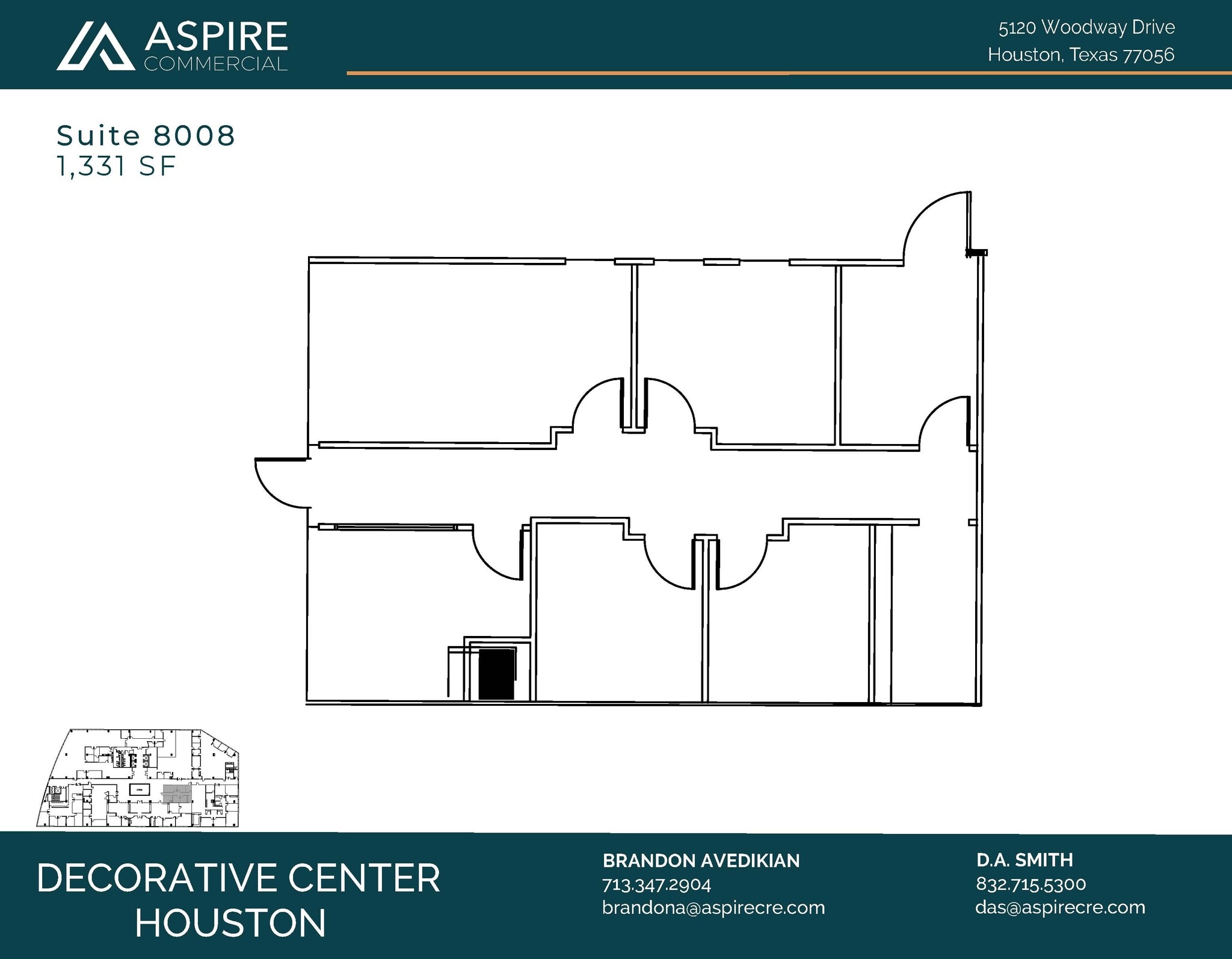 5120 Woodway Dr, Houston, TX à louer Plan d’étage– Image 1 sur 3