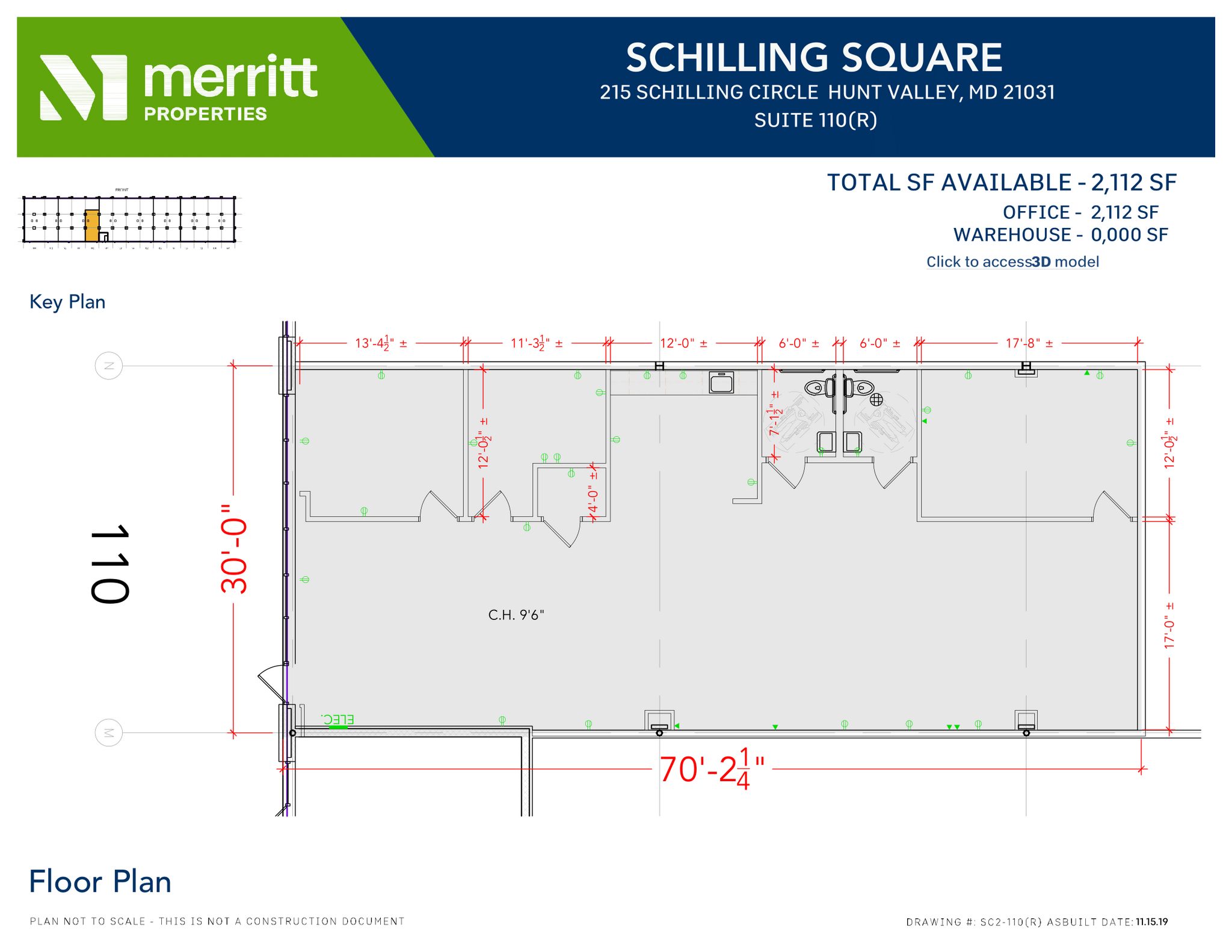 215 Schilling Cir, Hunt Valley, MD à louer Plan d’étage– Image 1 sur 1