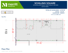 215 Schilling Cir, Hunt Valley, MD à louer Plan d’étage– Image 1 sur 1