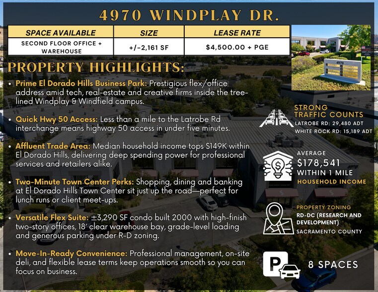 4970 Windplay Dr, El Dorado Hills, CA à louer - Photo de l’immeuble – Image 2 sur 7