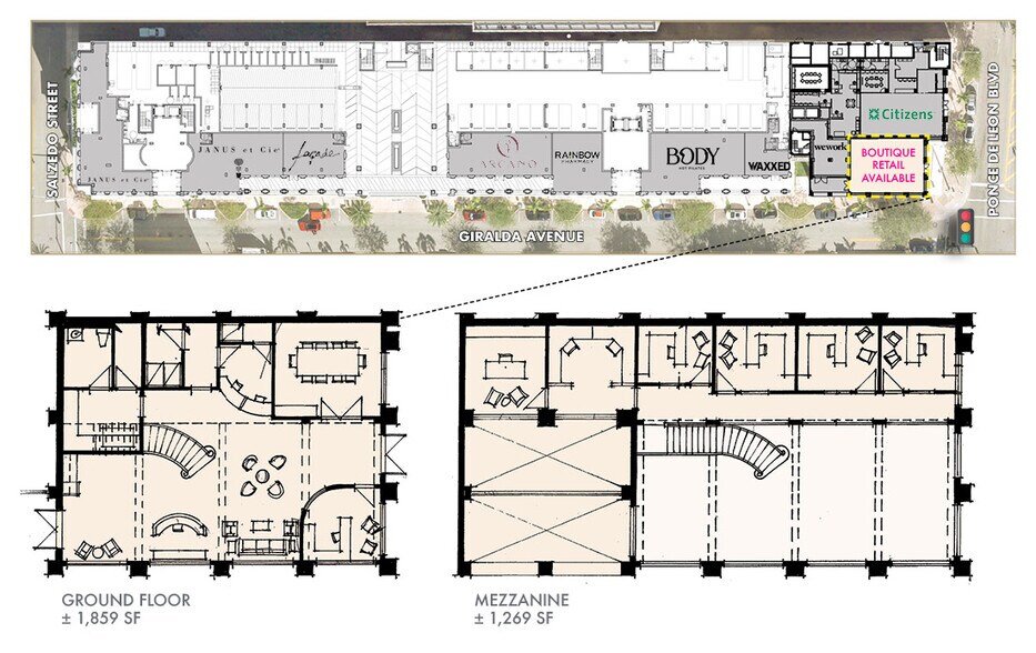 255 Giralda Ave, Coral Gables, FL à louer - Plan d’étage – Image 2 sur 4