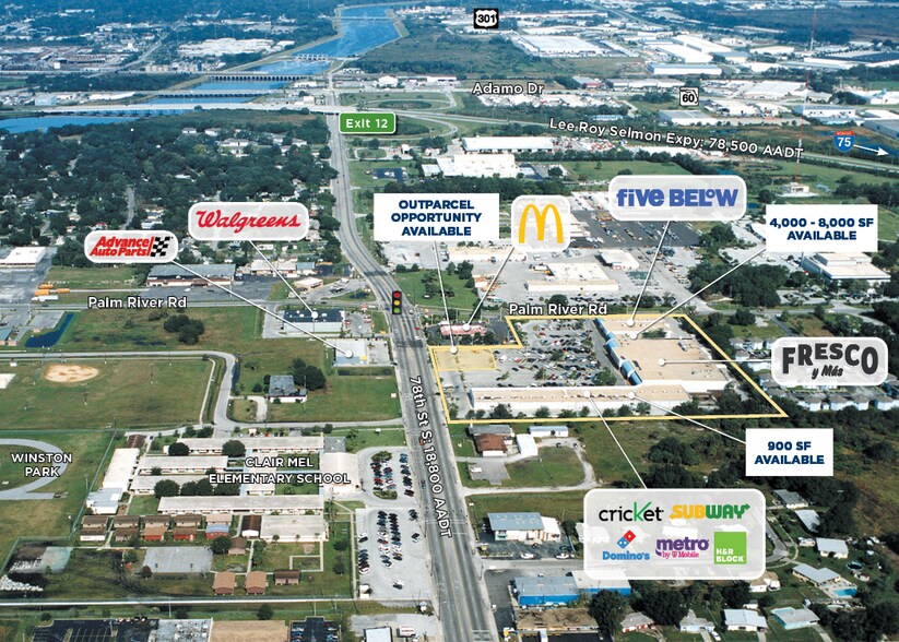 7819 Palm River Rd, Tampa, FL à louer - Aérien – Image 2 sur 2
