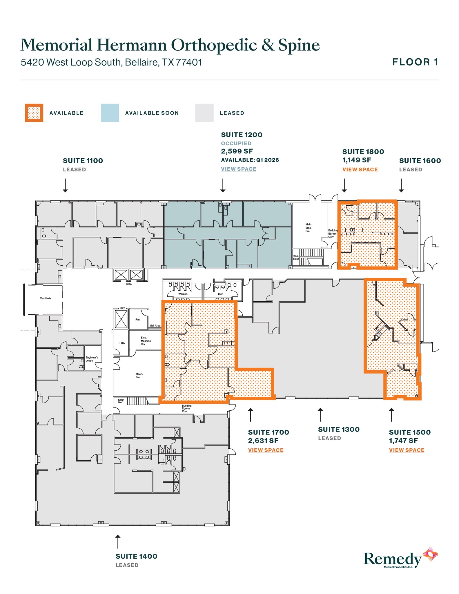 5420 West Loop S, Bellaire, TX à louer Plan d’étage– Image 1 sur 1