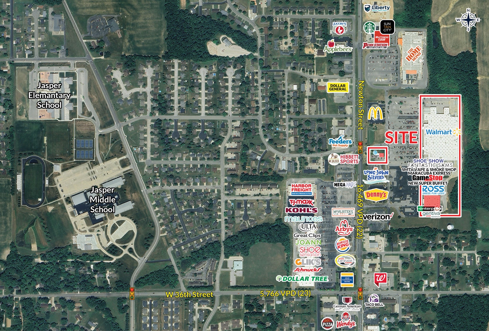 3950-3954 N Newton St, Jasper, IN à louer Aérien– Image 1 sur 5