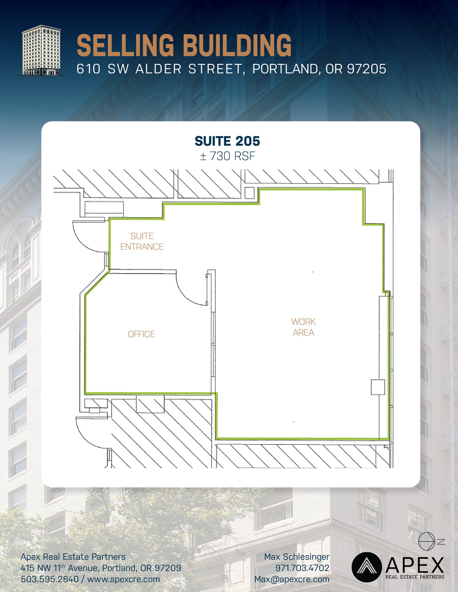 610 SW Alder St, Portland, OR à louer Plan d’étage– Image 1 sur 1