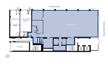 905 W Pender St, Vancouver, BC à louer Plan d’étage– Image 2 sur 2
