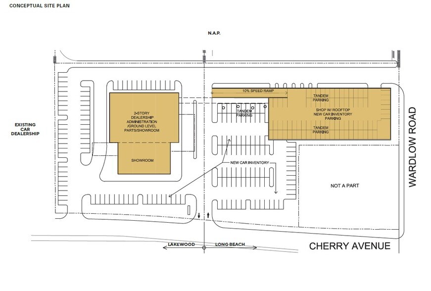 NEC Cherry Ave & Wardlow Rd, Long Beach, CA à louer - Plan de site – Image 2 sur 2