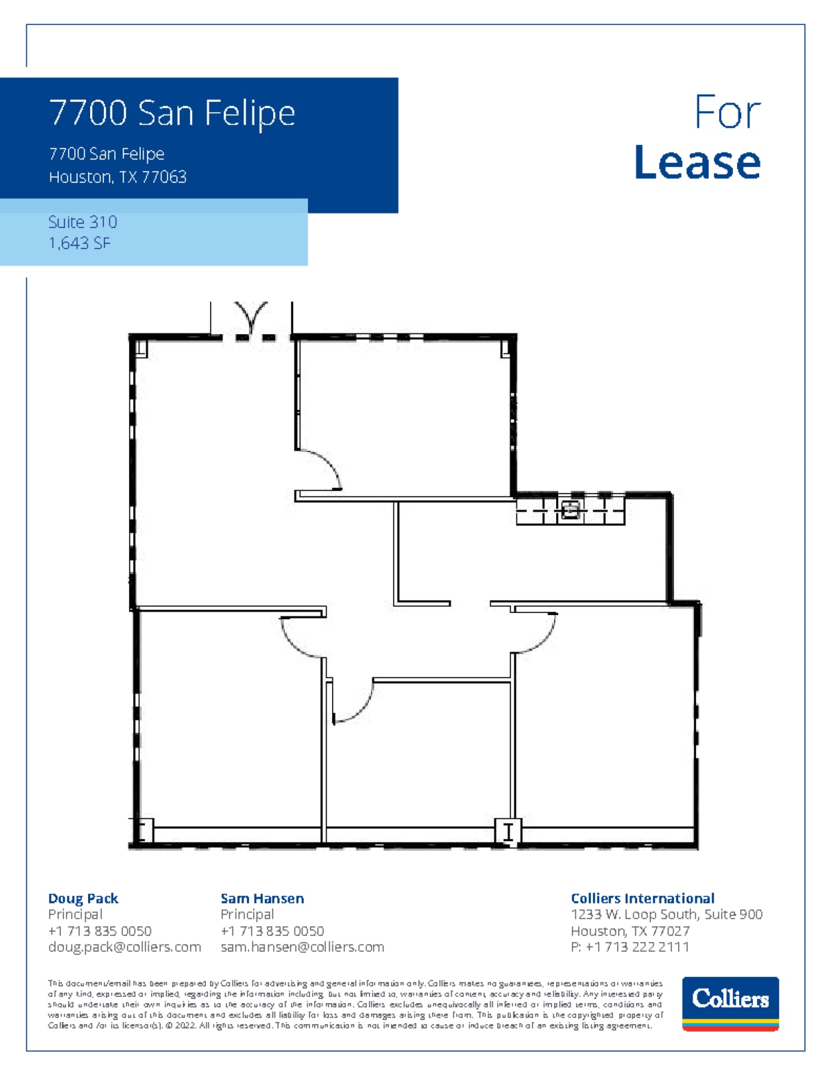 7700 San Felipe St, Houston, TX à louer Plan d’étage– Image 1 sur 1