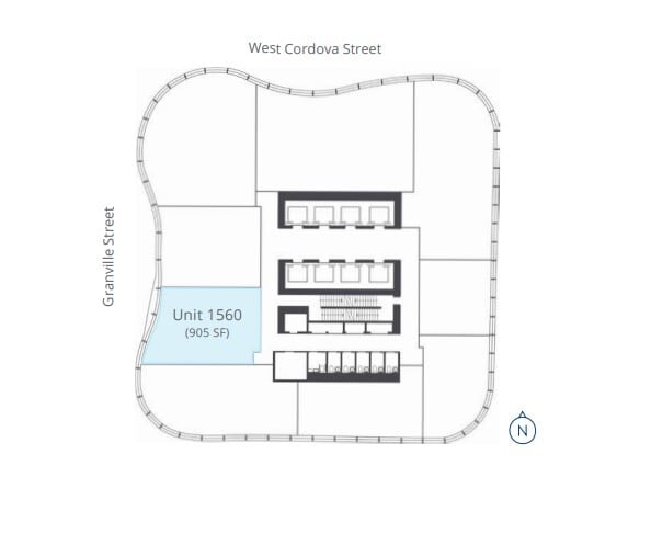 320 Granville St, Vancouver, BC V6B 0G5 - Lot 1010 -  - Plan d’étage - Image 1 of 1