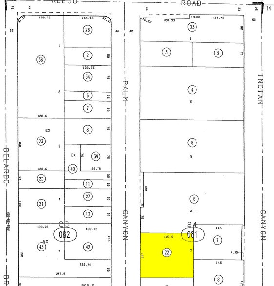 390 N Palm Canyon Dr, Palm Springs, CA à louer - Plan cadastral – Image 2 sur 2