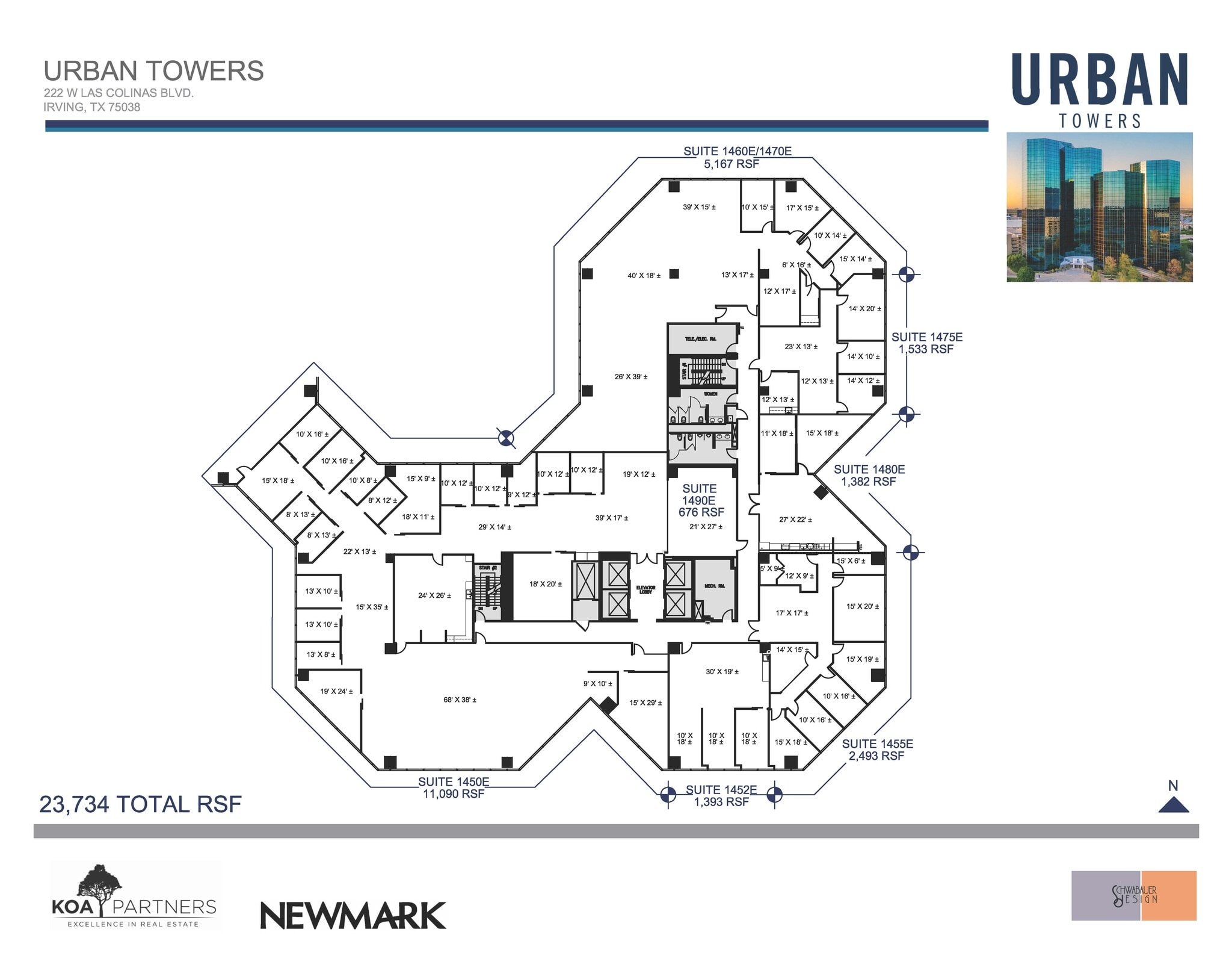 222 W Las Colinas Blvd, Irving, TX à louer Plan d’étage– Image 1 sur 2