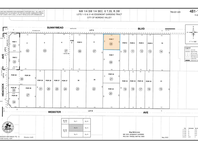 24175 Sunnymead Blvd, Moreno Valley, CA à vendre - Plan cadastral – Image 1 sur 1