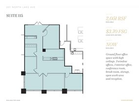301 N Lake Ave, Pasadena, CA à louer Plan d’étage– Image 1 sur 1
