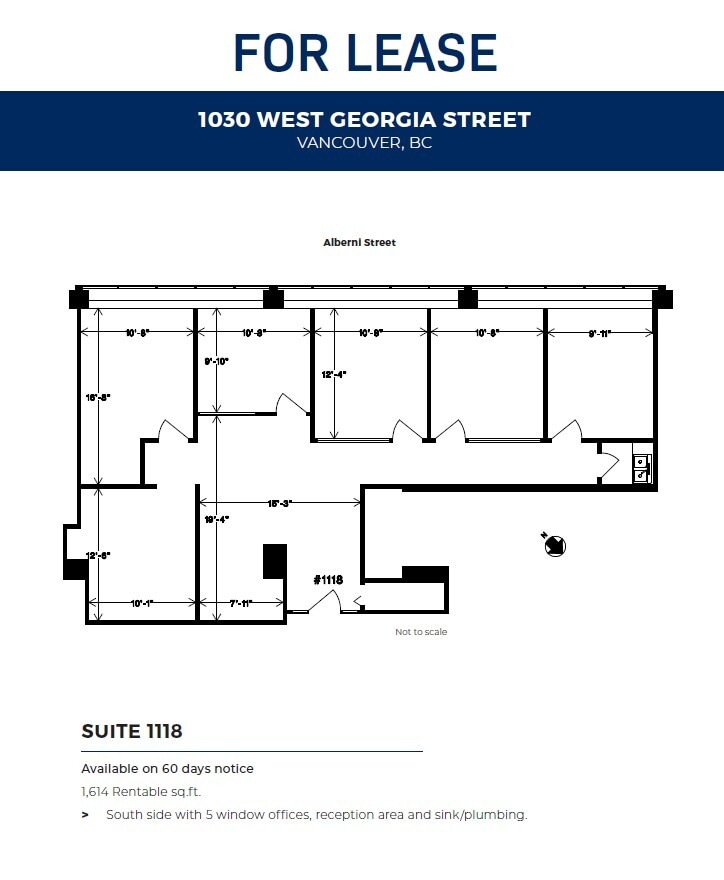 1030 W Georgia St, Vancouver, BC à louer Plan d’étage– Image 1 sur 1