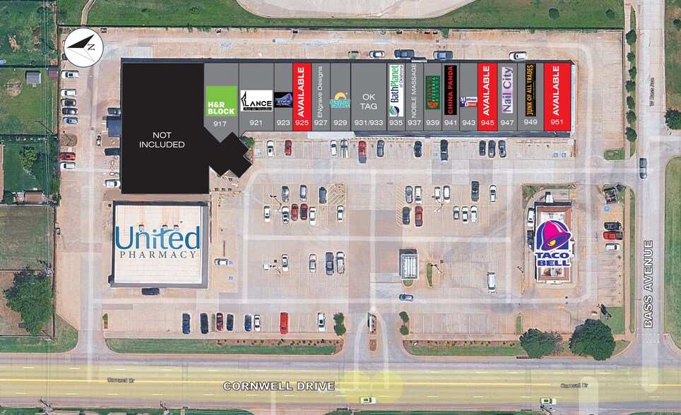 917-953 Cornwell Dr, Yukon, OK à louer - Plan de site – Image 2 sur 9