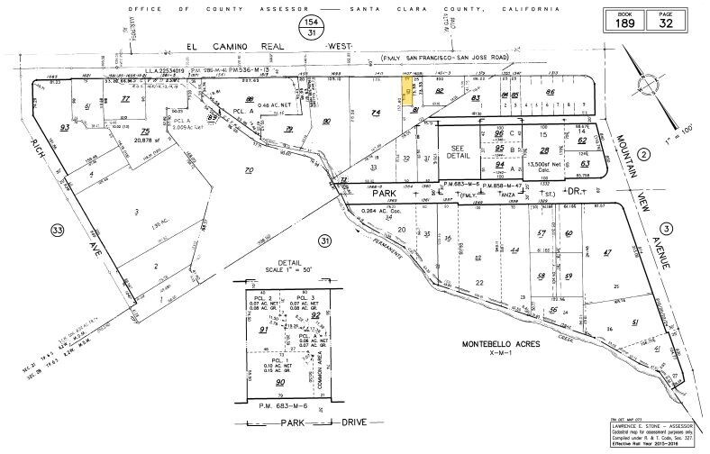 1407 W El Camino Real, Mountain View, CA à vendre - Plan cadastral – Image 2 sur 2