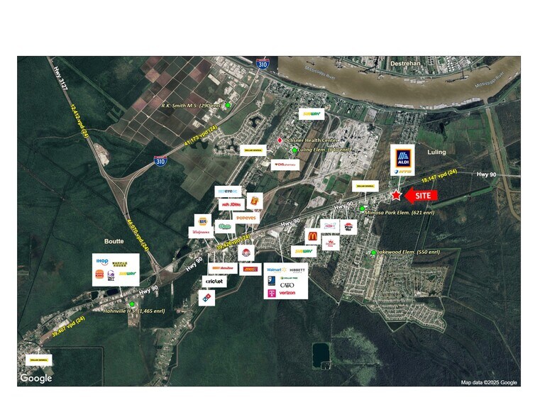12125 Highway 90, Luling, LA à louer - Aérien – Image 2 sur 3