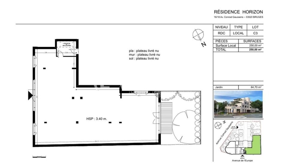 16-18 Avenue Conrad Gaussens, Bruges à vendre - Plan d’étage – Image 2 sur 4