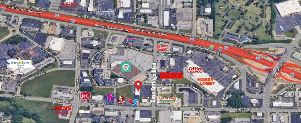1045-1069 Cave Springs Blvd, Saint Peters, MO à louer - Aérien – Image 2 sur 2