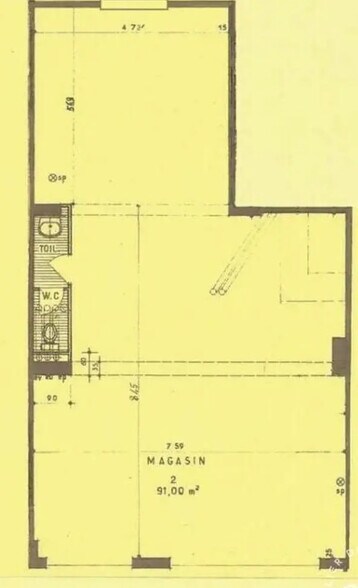 Local commercial dans Paris à louer - Plan d’étage – Image 3 sur 4
