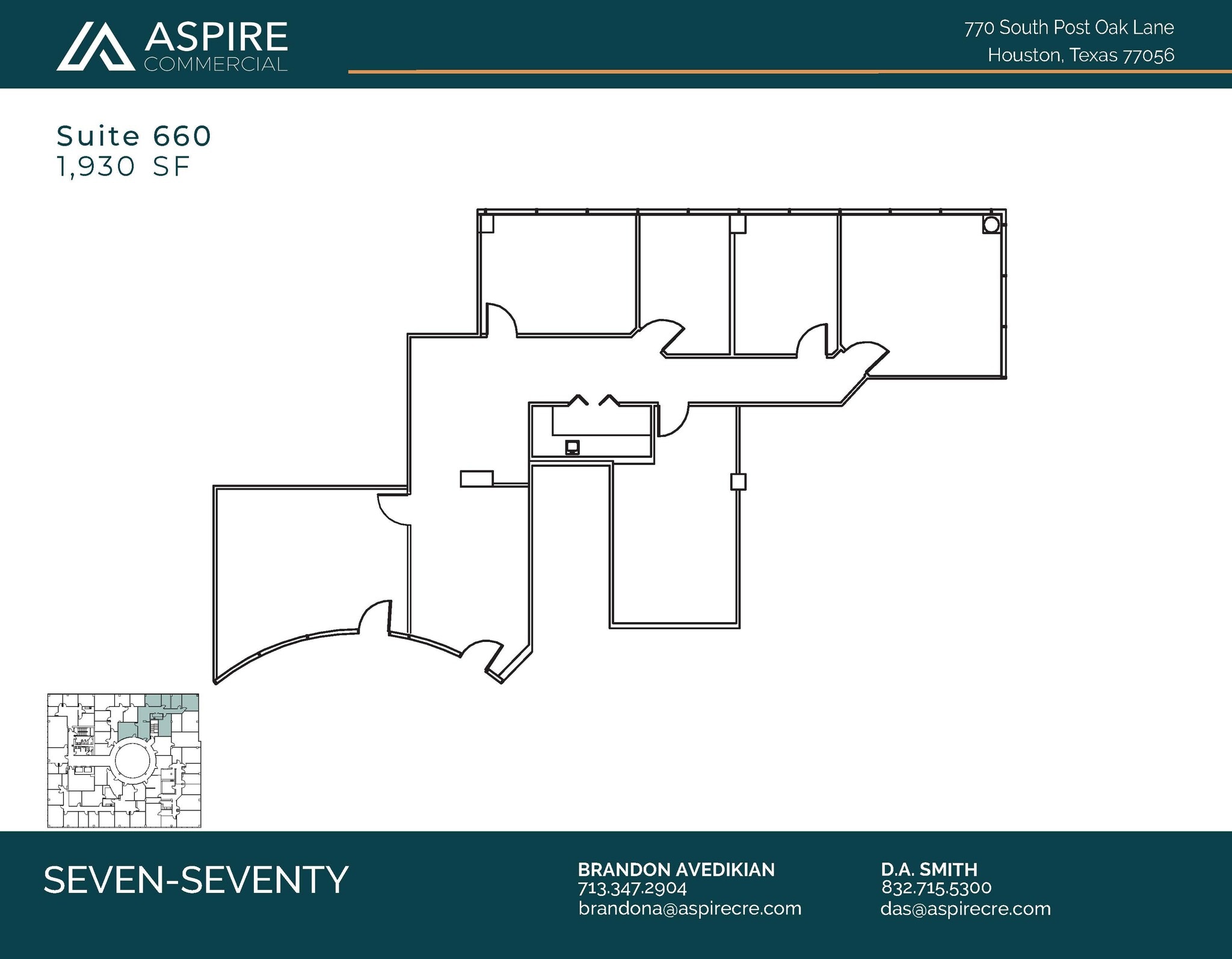 770 S Post Oak Ln, Houston, TX à louer Plan d’étage– Image 1 sur 2