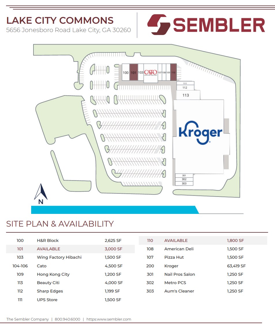 5656-5664 Jonesboro Rd, Lake City, GA à louer Plan de site– Image 1 sur 1