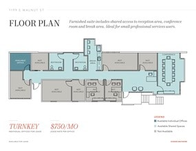 1199 E Walnut St, Pasadena, CA à louer Plan d’étage– Image 2 sur 2