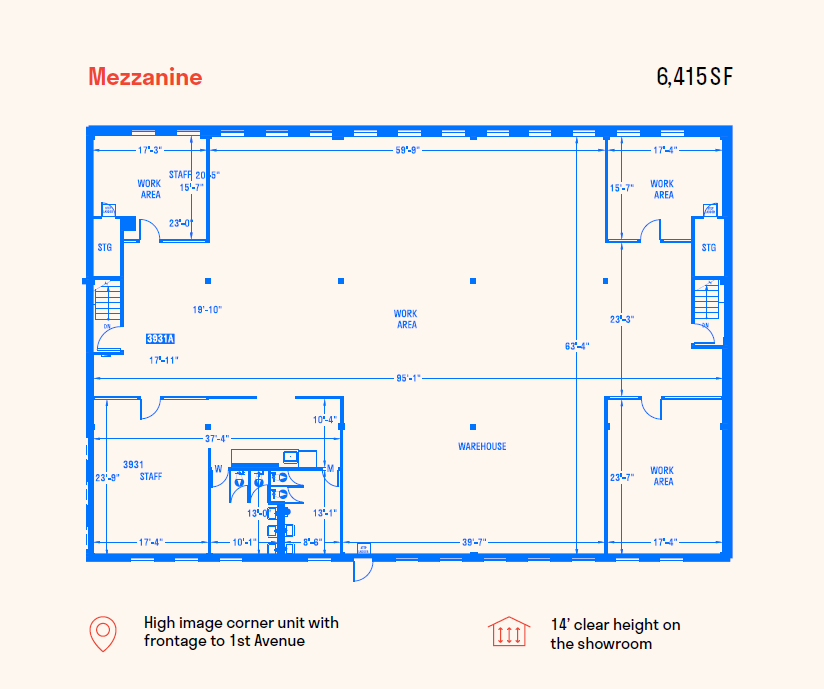 3849-4143 1st Ave S, Seattle, WA à louer Plan d’étage– Image 1 sur 2