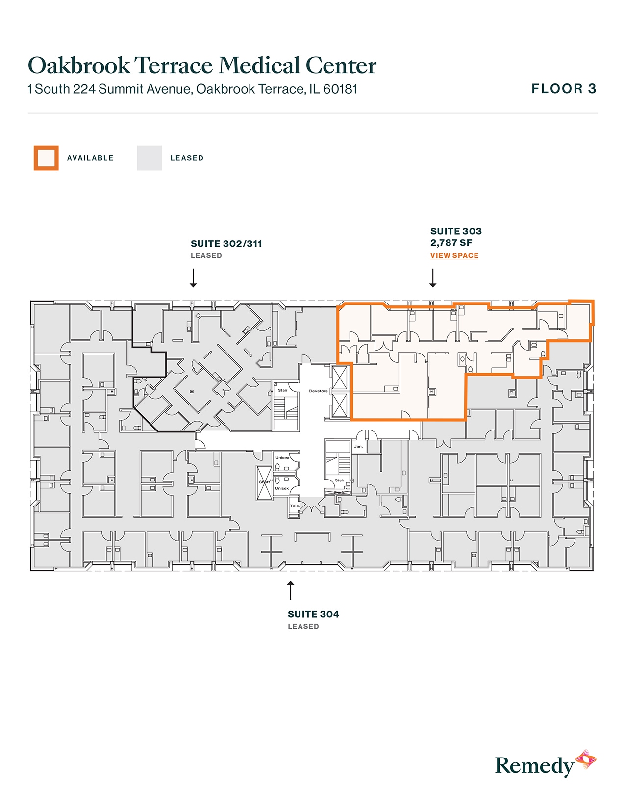 1S224 Summit Ave, Oakbrook Terrace, IL à louer Plan d’étage– Image 1 sur 1