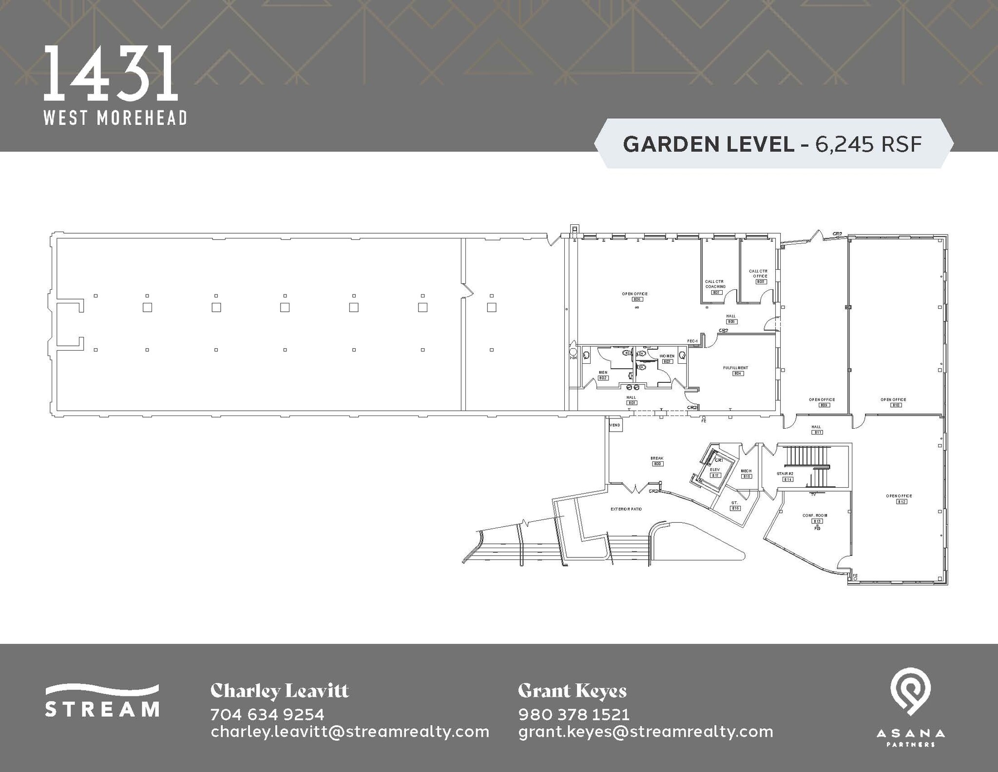 1431 W Morehead St, Charlotte, NC à louer Plan d’étage– Image 1 sur 1