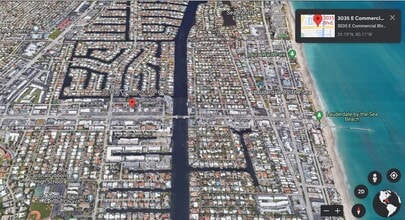 3035 E Commercial Blvd, Fort Lauderdale, FL - Vue aérienne  vue de carte