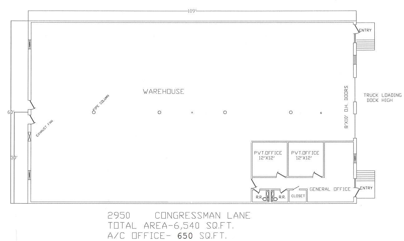 2945-2965 Congressman Ln, Dallas, TX à louer Plan d’étage– Image 1 sur 1