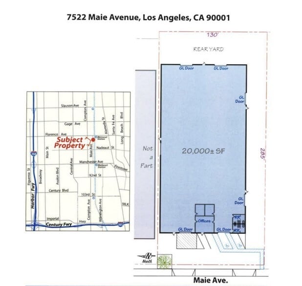 7522 Maie Ave, Los Angeles, CA à louer Plan d’étage– Image 1 sur 1