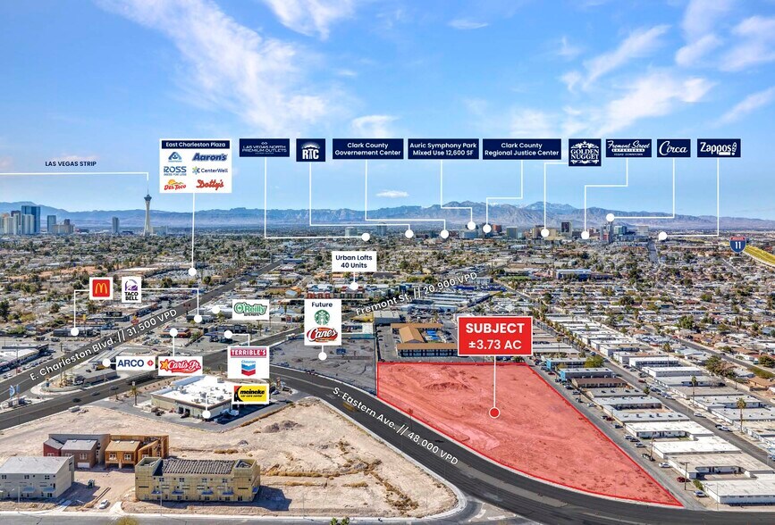 NWC Fremont St. & Eastern Ave., Las Vegas, NV à vendre - Aérien – Image 1 sur 7