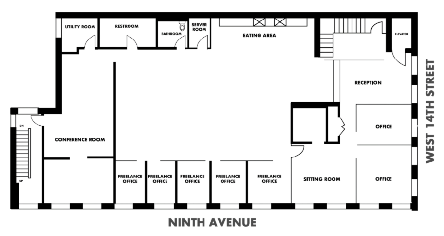 400 W 14th St, New York, NY à louer Plan d’étage– Image 1 sur 10