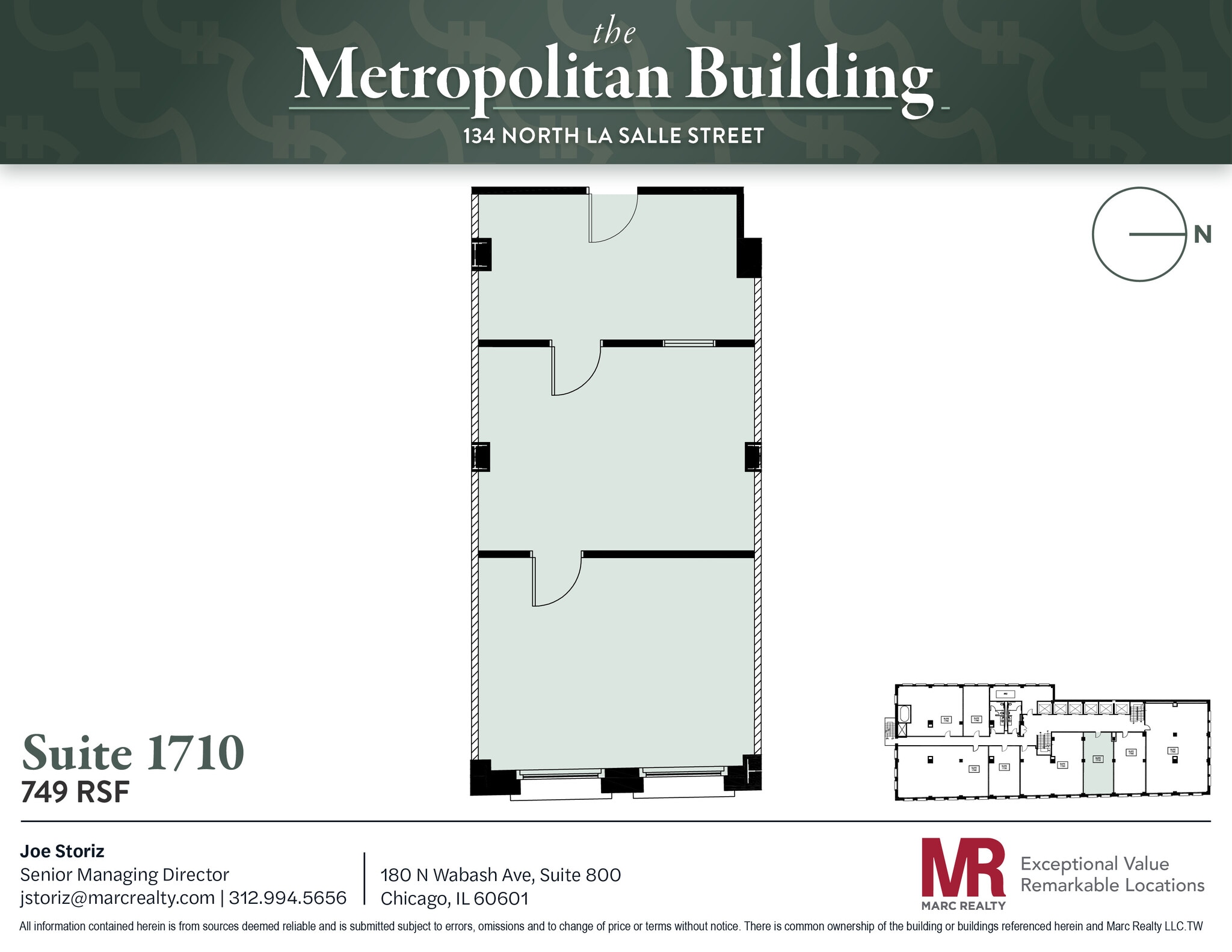 134 N LaSalle St, Chicago, IL à louer Plan d’étage– Image 1 sur 1