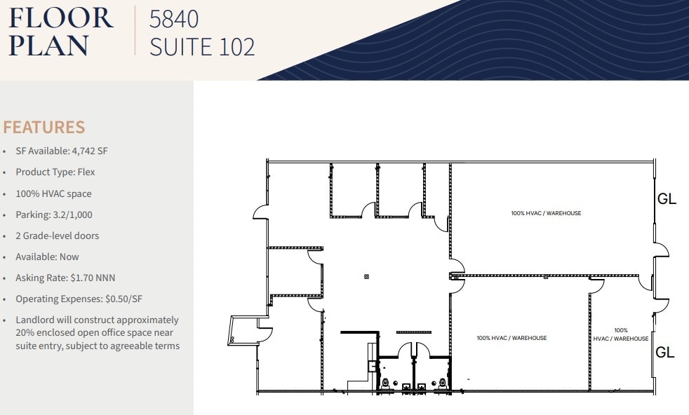 5860 El Camino Real, Carlsbad, CA à louer Plan d’étage– Image 1 sur 2