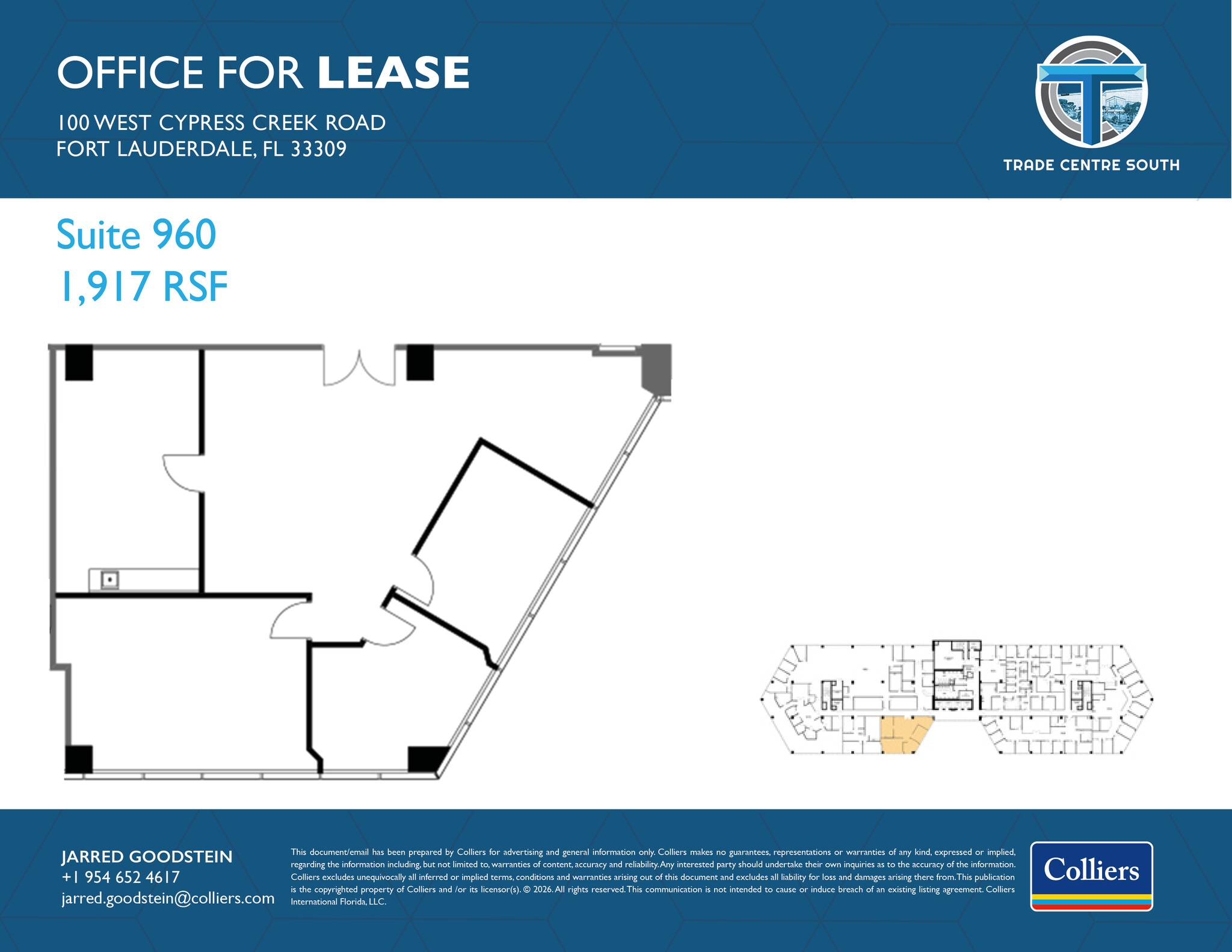 100 W Cypress Creek Rd, Fort Lauderdale, FL à louer Plan d’étage– Image 1 sur 1