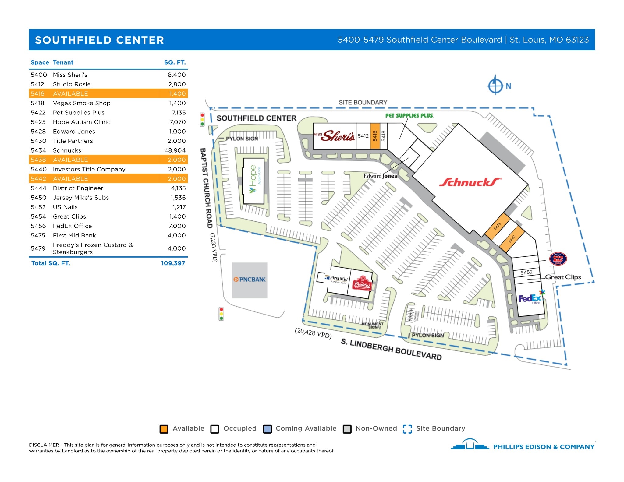 5406-5458 S Lindbergh Blvd, Saint Louis, MO à louer Plan de site– Image 1 sur 1