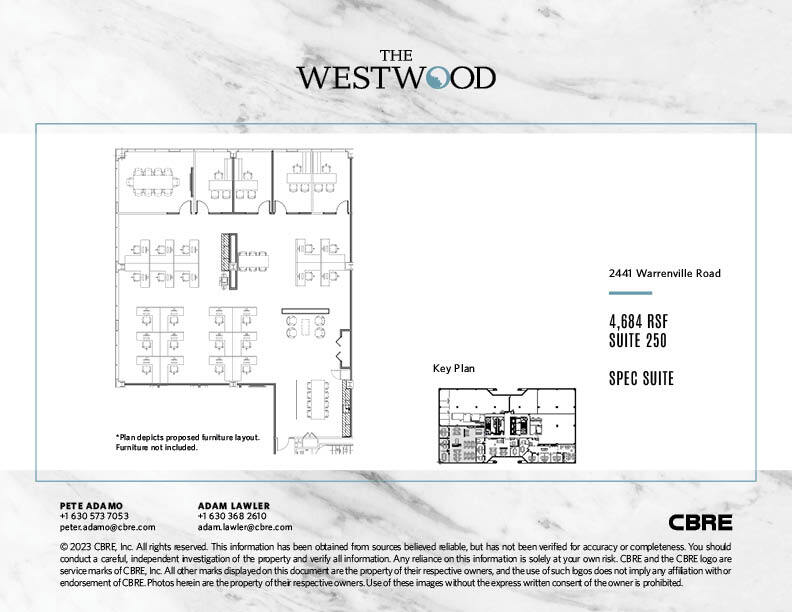 2441 Warrenville Rd, Lisle, IL à louer Plan d’étage– Image 1 sur 2