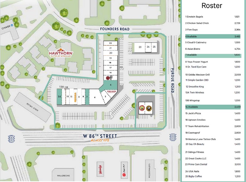 3454-3548 W 86th St, Indianapolis, IN à louer - Plan de site – Image 2 sur 10